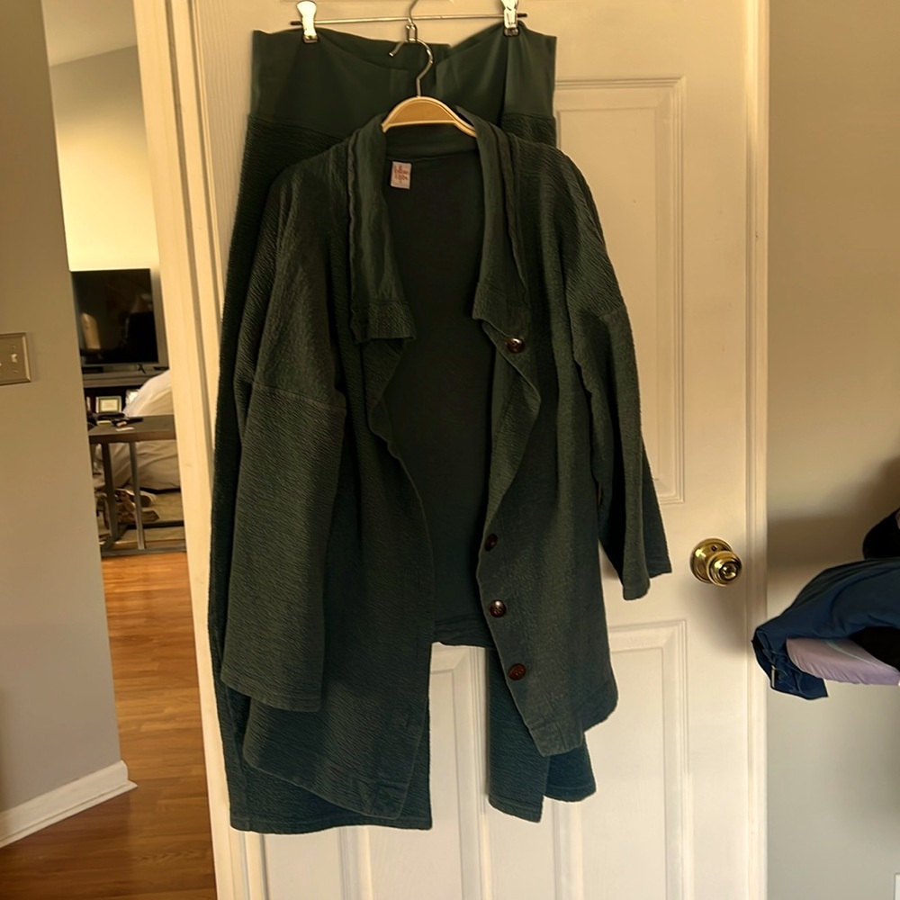 Beautiful muted blue top/jacket and pants set by BlueFish